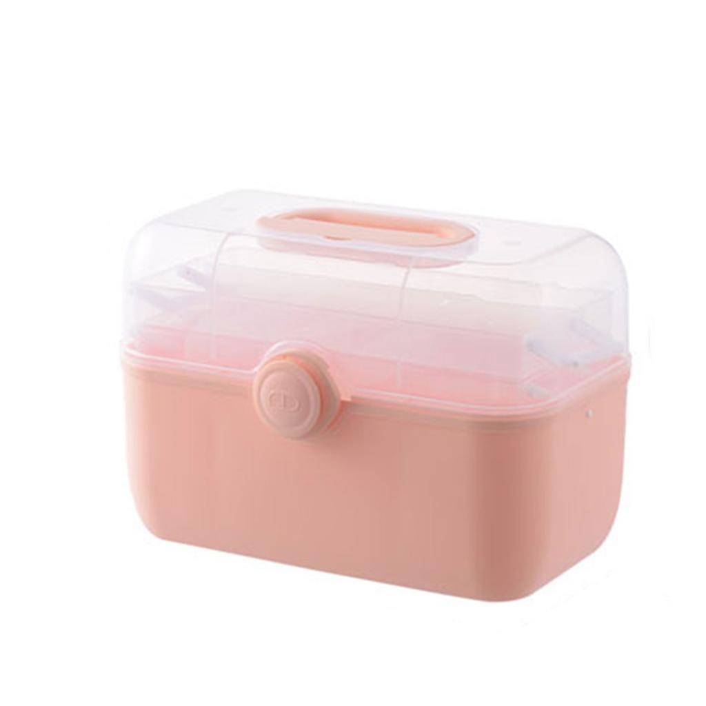 Plastic Medicine Storage Box with Handle Portable Organize Household for Indoor Outdoor Camping Organization