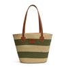 Lightweight Stripe Woven Tote Bag Polyester Summer Beach Handbag Shopping Straw Bag  School