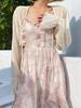 Women's Seaside Holiday Chiffon Printed Spaghetti Strap Long Beach Dress