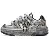 Chunky Liner Slip Resistant Abrasion Resistant Low Top Skateboard Shoes Unisex Black White Gray 3ASXCA12N-50WHS(Team54- )