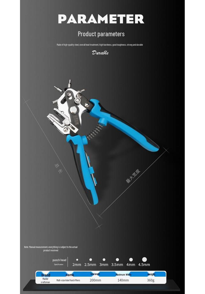 Master Craftsman Belt Hole Punching Pliers for Watch Straps and Waistbands
