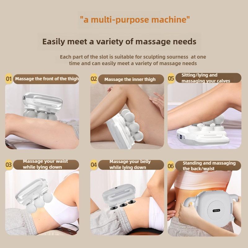 Six-head Fascia Massage Gun Full Body Deep Massage Electric Wireless Massager Home High Frequency Muscle Vibration Relaxation