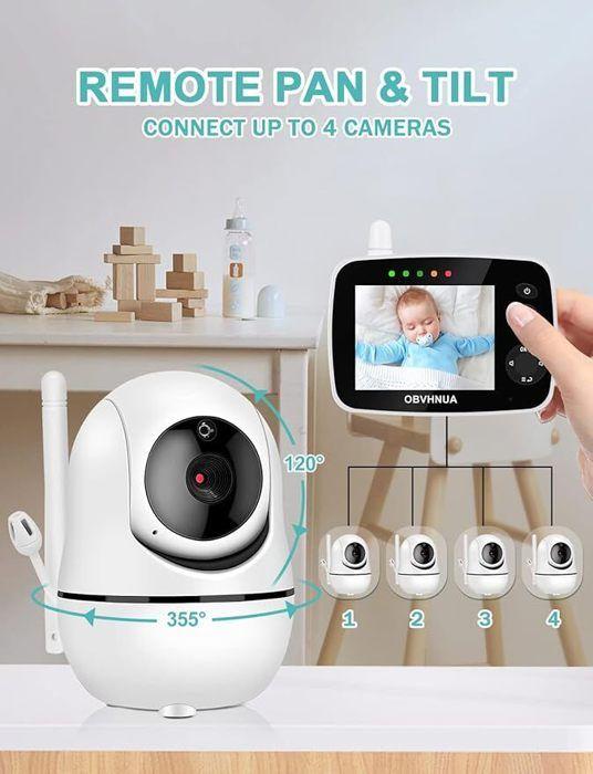 Camera Moniteur Vidéo Bebe Surveillance sans Fil Écran de 3,5" LCD Caméra
