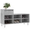 Shoe Rack Concrete Grey 102 X 36 X 60 Cm Wood Based Material