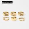 European and American retro dopamine color ring 1-piece set, personalized niche double-row diamond-encrusted alloy ring jewelry