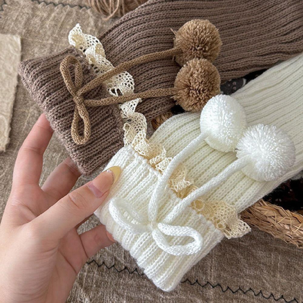 Y2K Lolita Bowknot Boots Cover Lace Women's Leg Warmers Fashion Mid-tube Socks  Girl