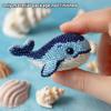 1Set Bead Embroidery Kit Material Package Diy Cute Octopus Turtles Sharks Design Craft Kit For Beginners Creative Handmade Gift