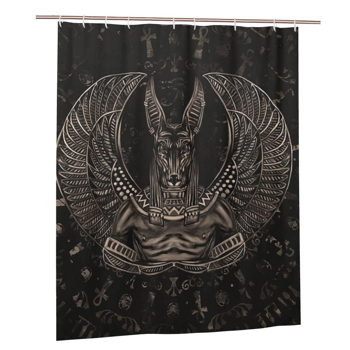 

Anubis Egyptian God Sepia Shower Curtain Bathroom Polyester Waterproof Bath Curtains With Hooks W60H190(CM)-1 Pcs