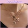 Feminine Alloy Butterfly Bow Necklace With Geometric Pendant For Women Fashion Jewelry