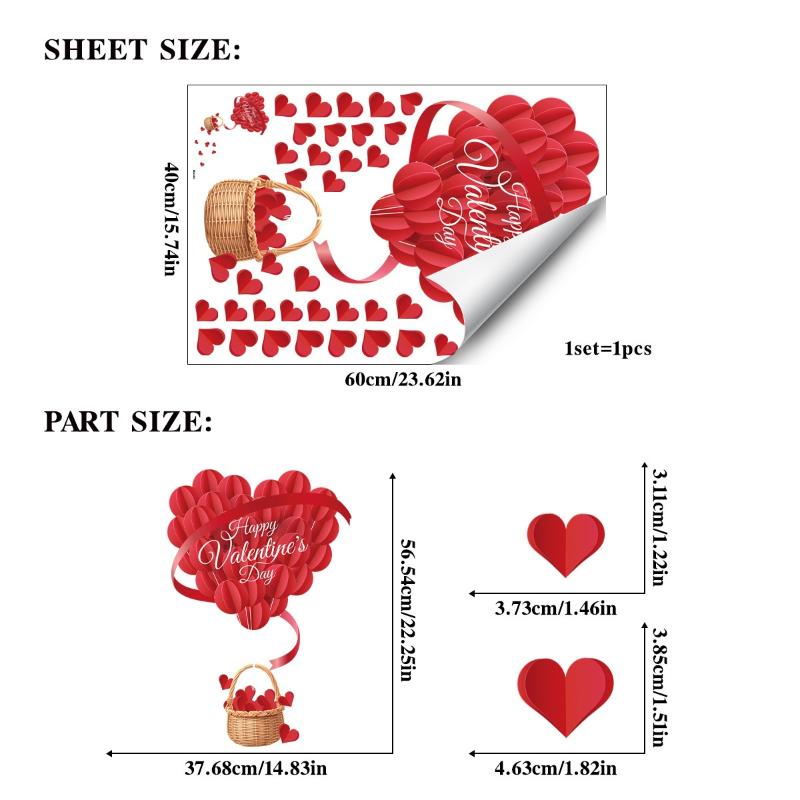 

1 шт. Романтические СТИКЕРЫ-ШАРИКИ ЛЮБОВЬ Ко Дню Святого Валентина Сердце Любимого Оконные Стикеры Стикеры для Украшения Стекол Магазинов