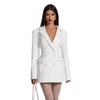 Moda abbigliamento donna autunno temperamento nuovo bavero slim europeo e americano completo manica lunga bocciolo tasca finta abito