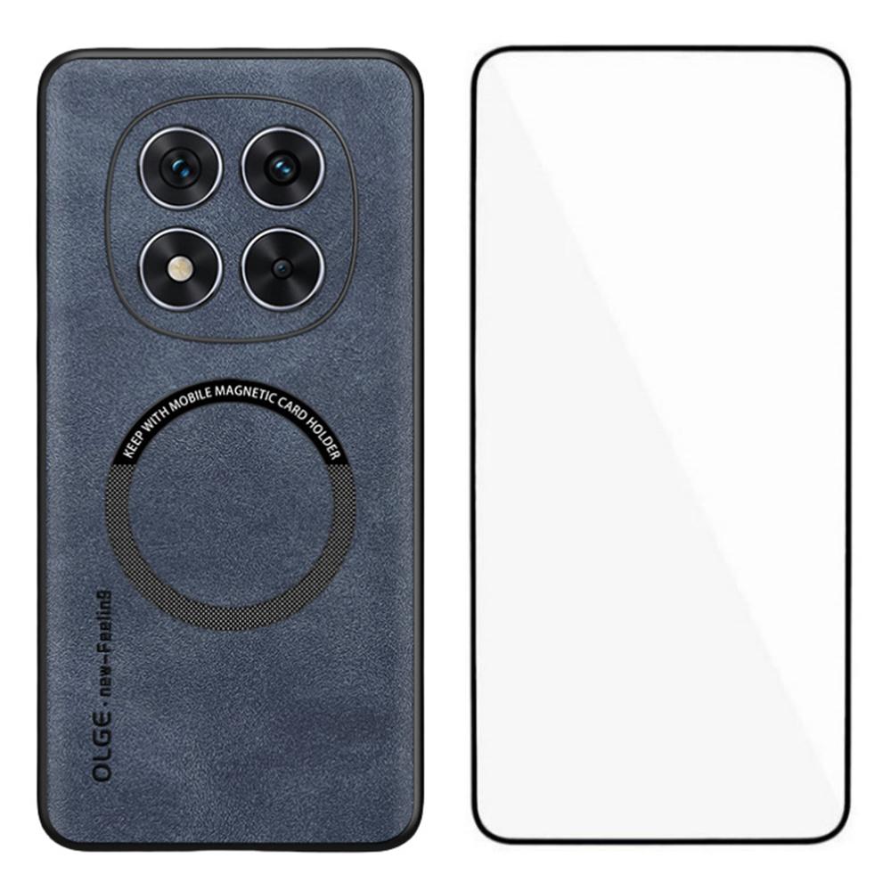 WANLONFENG YBP Series For Xiaomi Redmi Note 14 Pro 5G/Poco X7 5G Magnetic Case with Tempered Glass Film PU+TPU Phone Cover Precise Cutouts