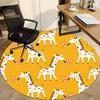 1pc Giraffe Pattern Office Round Rug, Non-slip, Soft and Durable Office Rug for Interior Decoration, Perfect for Office, Beautiful Decoration yy260323
