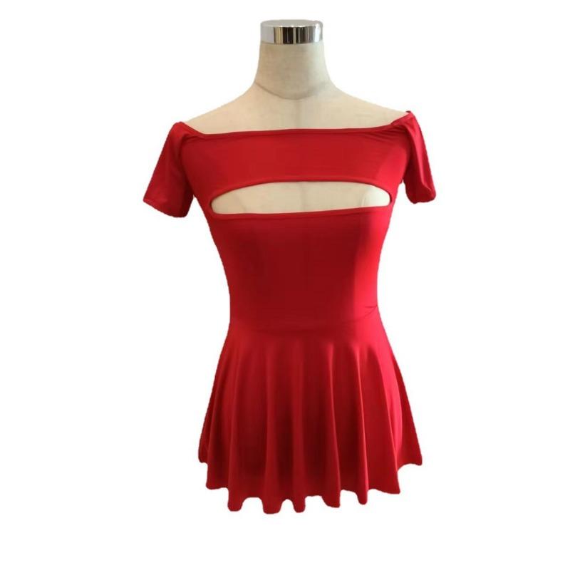 Sexy Lingerie, Off-shoulder Open-chest Ice Silk Skirt, Seductive, Silky Smooth, Stretchy, Not Low-quality Milk Silk Fabric