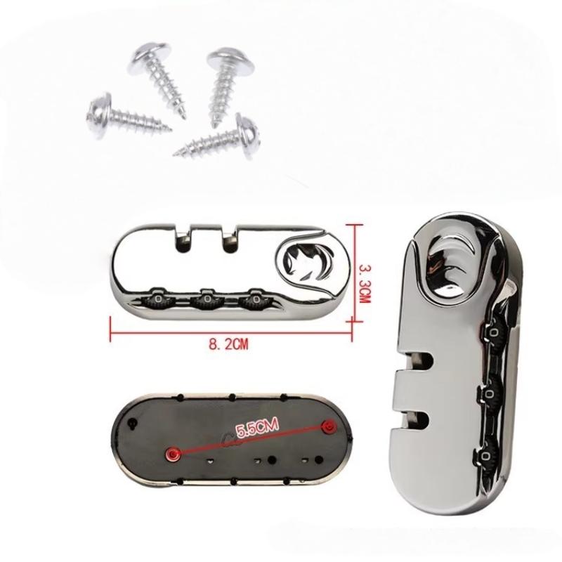 2Sets 3 Digits Luggage Lock Zinc Alloy Lock Catch Plastic Frosted Appearance Suitcase Password Security Lock With Screws