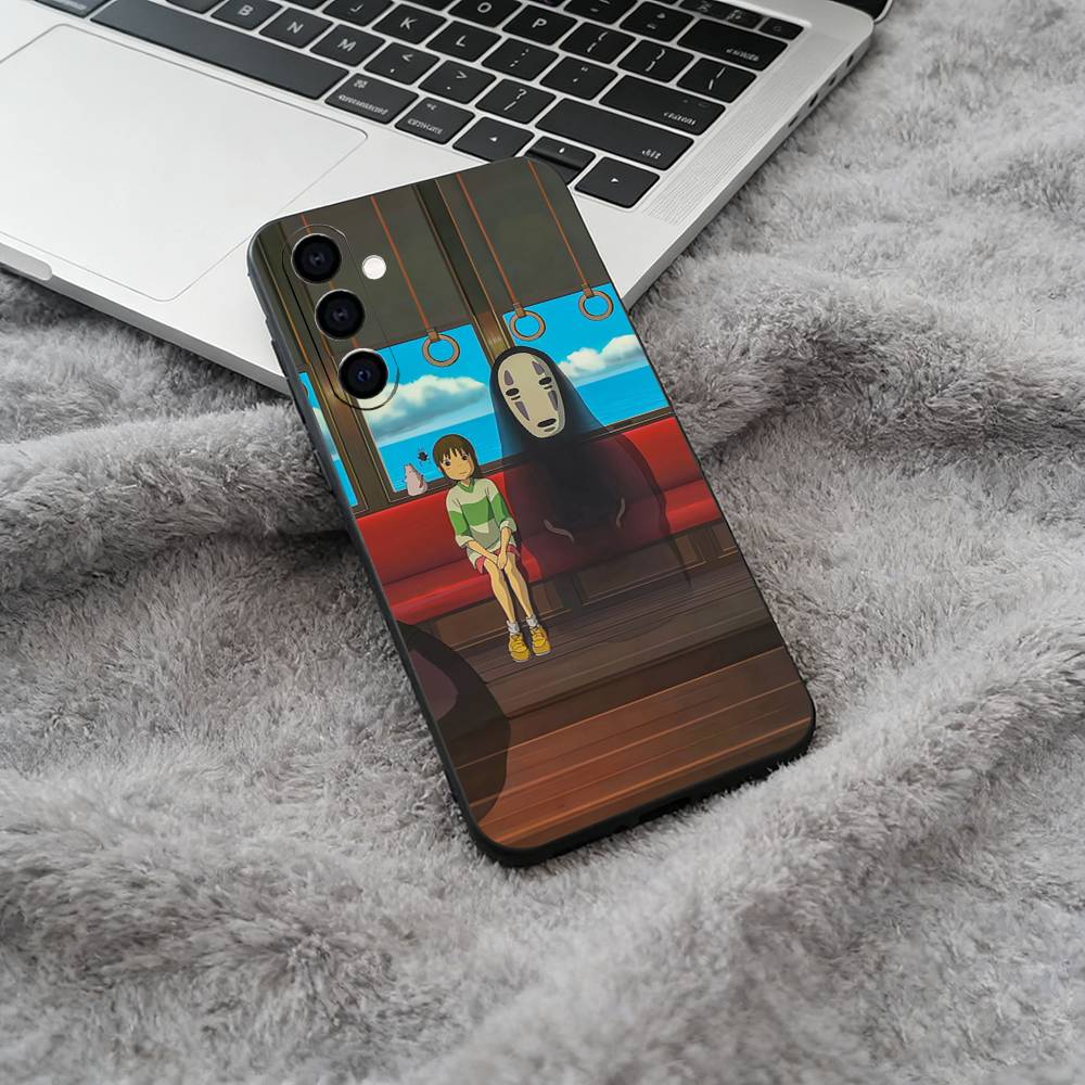 S-A-Spirited Away Black Soft Silicone Phone Case for Samsung Galaxy A73, A71, A72, A70, A53, A52, A51