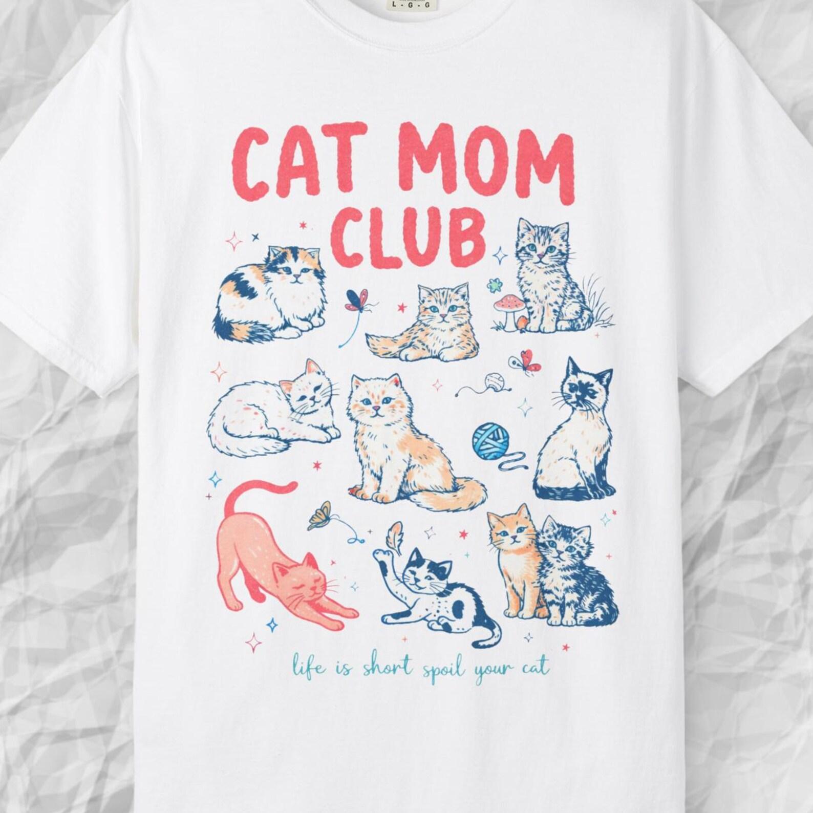Comfort Colors Cat Mom T shirt, Cat Mom Club Shirt, Cute Cat Mom Shirt, Cat Lover Tee Gift, Cat Mom Shirt Gift, Funny Cat Tee 3XL