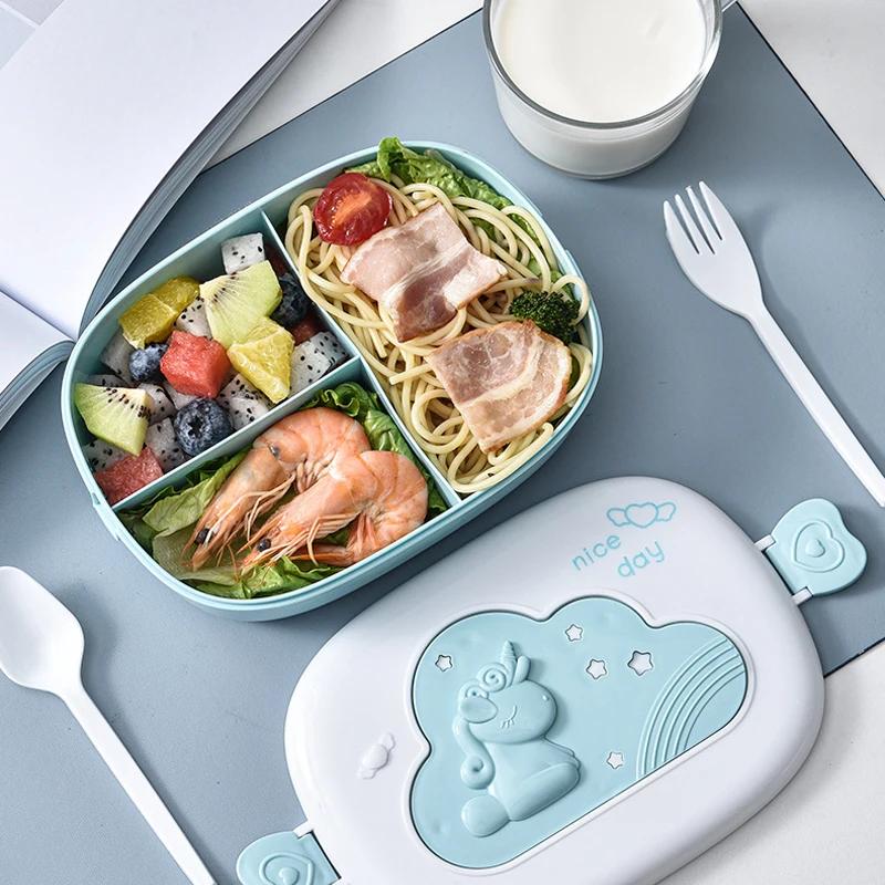Niedliche Tragbare Lunchbox für Kinder Fächer Mikrowellengeeignete Bento Lunchbox Kinder Kind Schule Outdoor Camping Picknick Lebensmittelbehälter