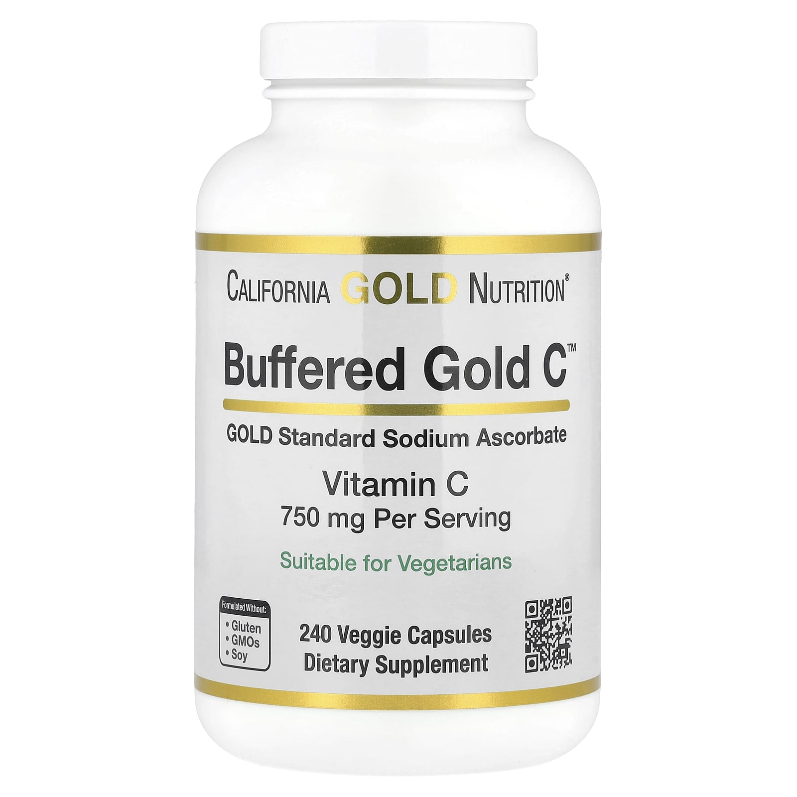 

Buffered Gold C™, Gold Standard Sodium Ascorbate (Vitamin C), 240 Veggie Caps