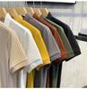 Men's Slim Fit Short Sleeve Polo Knit Shirt - Korean Style Casual Ribbed Top