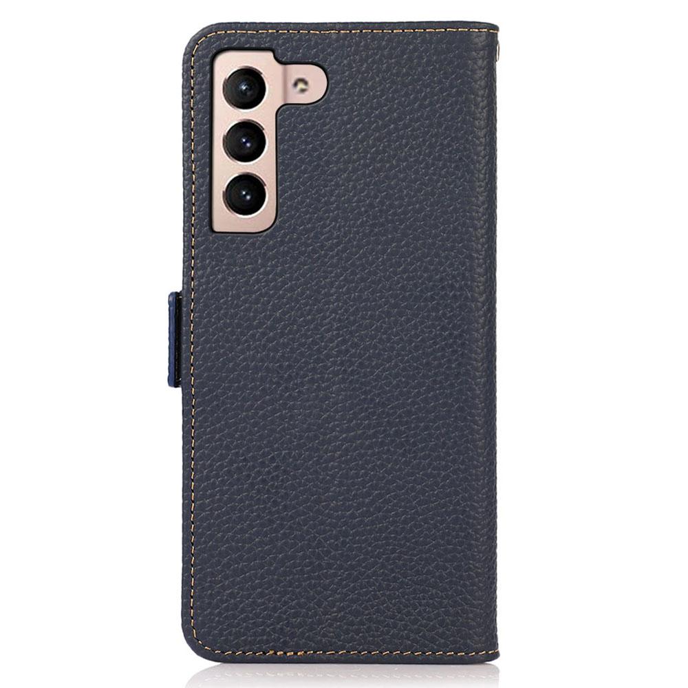 KHAZNEH Etui na telefon Samsung Galaxy S25 FE Pokrowiec z prawdziwej skóry bydlęcej Blokowanie RFID