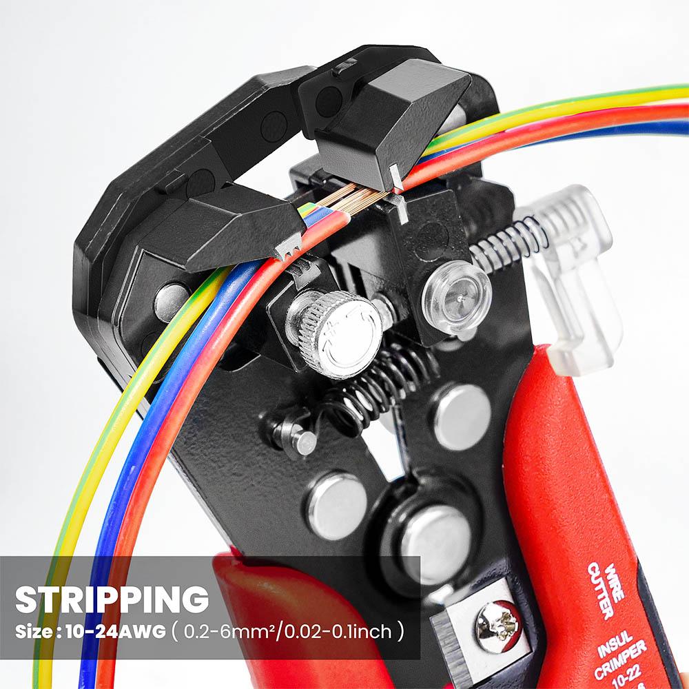 KAIWEETS KWS-103 Multifunktionale automatische Abisolierzange, Drahtschneiden, Crimpzange für Kabelschuhe mit TPR-Griff