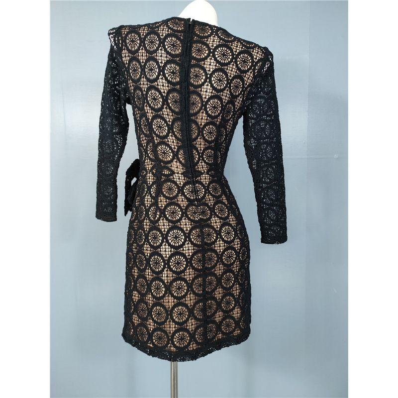 French Style Attractive Export Single Li's Lace Crocheted Lace-up Waist-Controlled Sheath Jumpsuit Elegant Dress Siamese Split Skirt