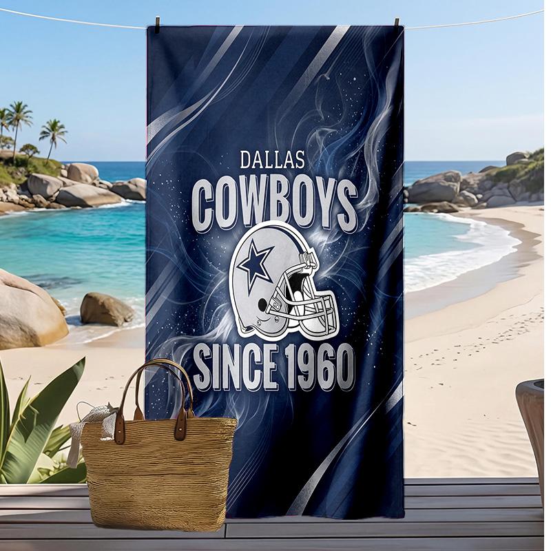 Asciugamano da Spiaggia Stampa Dallas Cowboys Morbido Portatile Asciugatura Rapida?Asciugamano Asciutto Per Piscina Vacanza Estiva Sport all'Aperto