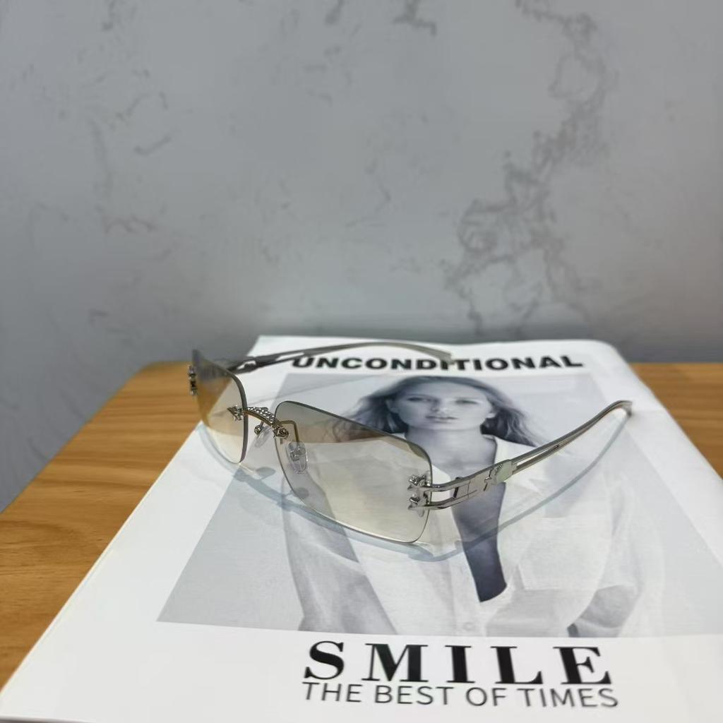 Korean Style Women'S Sun Glasses Rectangle Shape Rimless Men Women Sunglasses Holiday Travelling Sunglass Woman