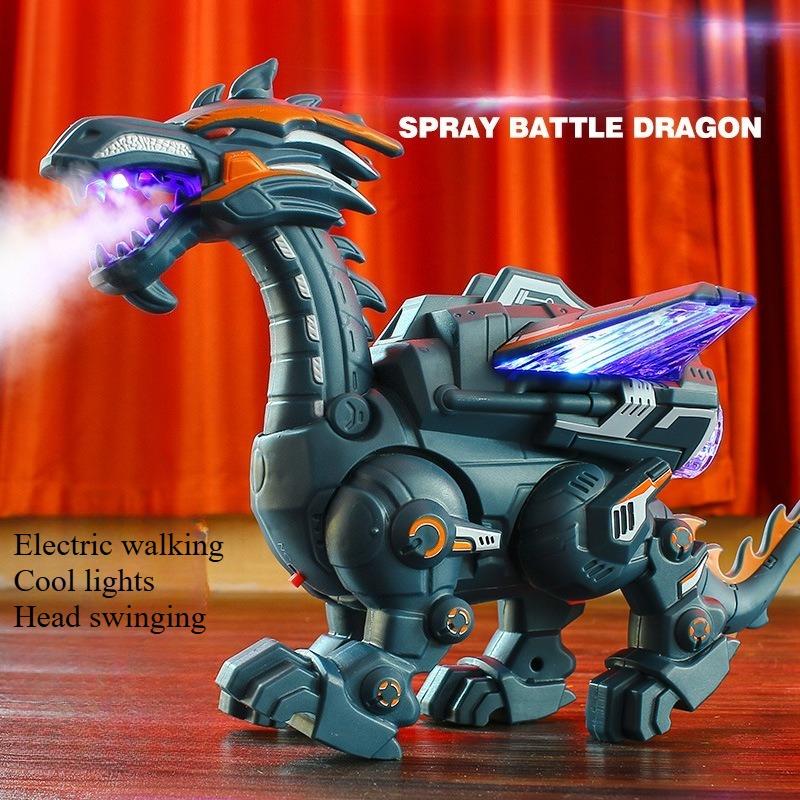 1SET Electric Spray Machinery Dinosaur Atomization Sound Lighting Children's Simulation Animal Toy Walking Model