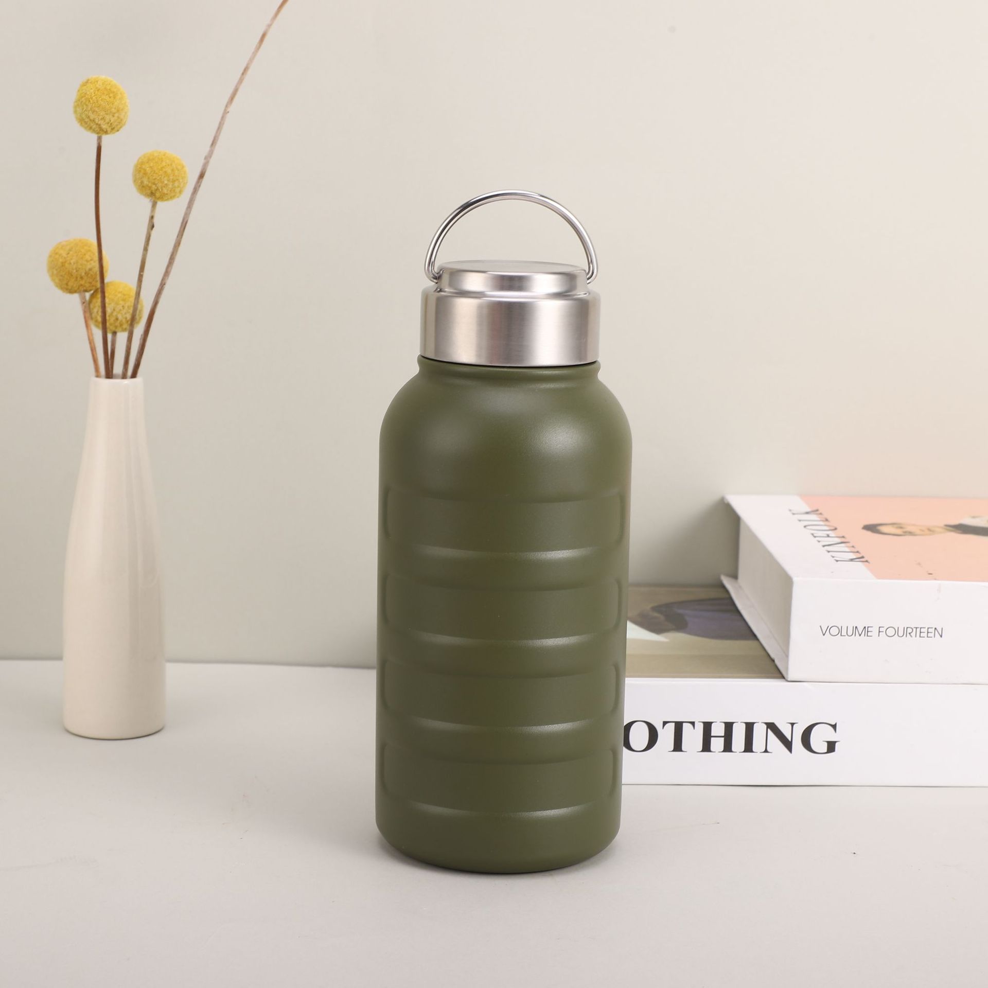 

Креативная кружка из нержавеющей стали с ручкой для девочек, портативная высококачественная чашка для воды 1000 мл, большая емкость Ins Wind Cup 750ML