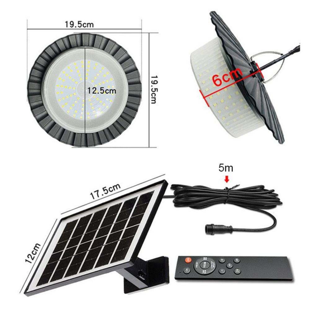 244 LED Solar Pendant Light with Remote Control 5 Modes Motion Sensor Solar Shed Barn Light IP65 Waterproof Indoor Outdoor Hanging Solar Lights