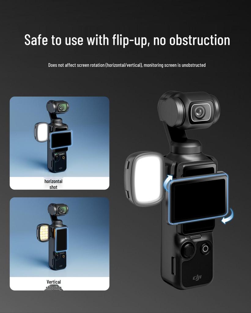 Kompatibel mit DJI Action 5 Pro/4/6 Mini, Tragbares Fülllicht für Pocket 3/4 mit magnetischer Schnellbefestigung.