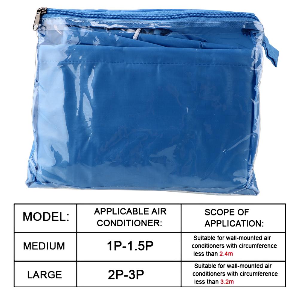 For 1-3P Air Conditioning Covers With Outlet Pipe Tightening Belt Washable Air Conditioner Cleaning Wall Mounted Clean Tool Protective Dust Cover