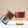 Light Luxury High Borosilicate Glass Travel Mug with Straw