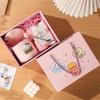 Cute Fufu Ceramic Birthday Cake Mug with Lid & Spoon: Perfect Gift for Girls