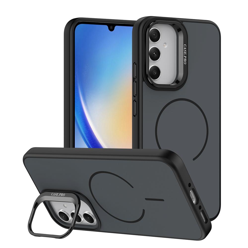 KEYSION Matte Skin Feel Lens Stand Phone Case for Samsung A54 5G A34 A14 4G 5G Magnetic Shockproof Back Cover for Galaxy A04S