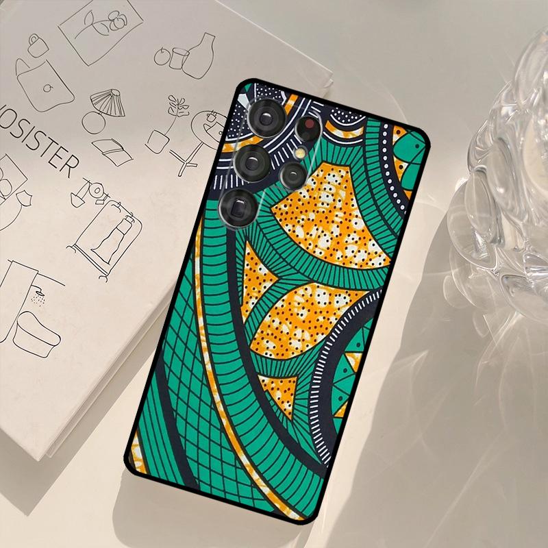 African Wax Fabric Phone Case For Samsung Galaxy S21 S22 S23 S24 S25 S26 Ultra S10 Plus S25 FE S20 FE Back Cover