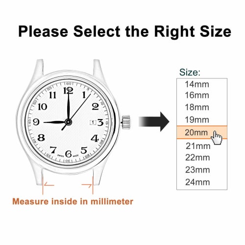 WOCCI 24mm Replacement Watch Strap, Vintage Genuine Leather Watch Band, Dark Brown with Gold Buckle