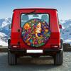 1pc, 14-17 Inch Universal Superb Dazzling Floral Goddess Tire Cover, Suitable For Daily Commuting, Outdoor Travel, Art Lovers, R