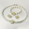 Accessories Flower Style Necklace Bracelet Stud Earrings Combination Women's Jewelry Set Ornament