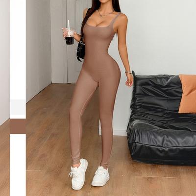 Women's Spring and Summer Yoga Sports Style High-elastic Halter Vest Jumpsuit