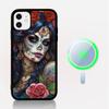 Catrina Beautiful Rose Girl Skull Phone Case Magnetic Case For iPhone 17 16 15 14 13 12 11 For Magsafe Wireless Charge Cover
