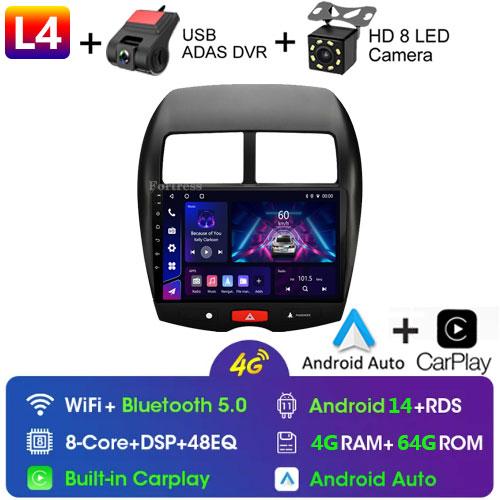 For Mitsubishi ASX 1 2010 2011 - 2016 C4 Peugeot 4008 Car Radio Multimedia Video Player Navigation GPS Android 10 2din 2 din