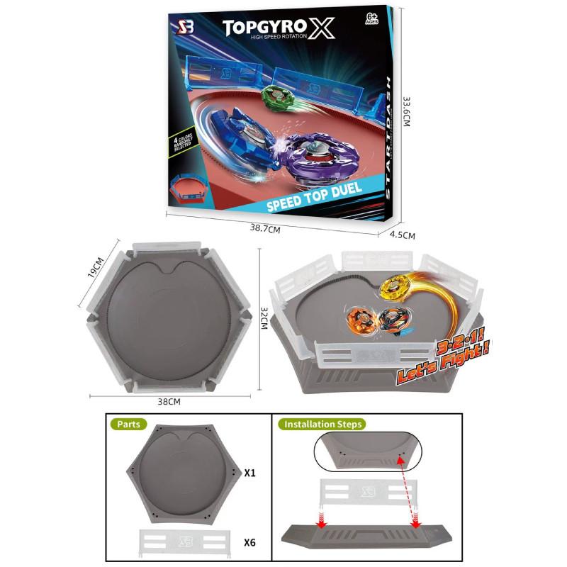Пластиковый набор боевых гироскопов для мальчиков с ускоренным режимом игры серый