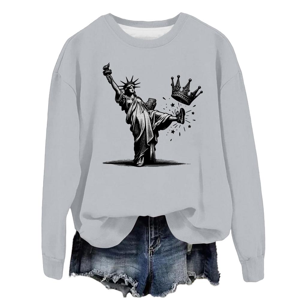 Women's Fashion Casual Long Sleeve Loose Printed Sweatshirt
