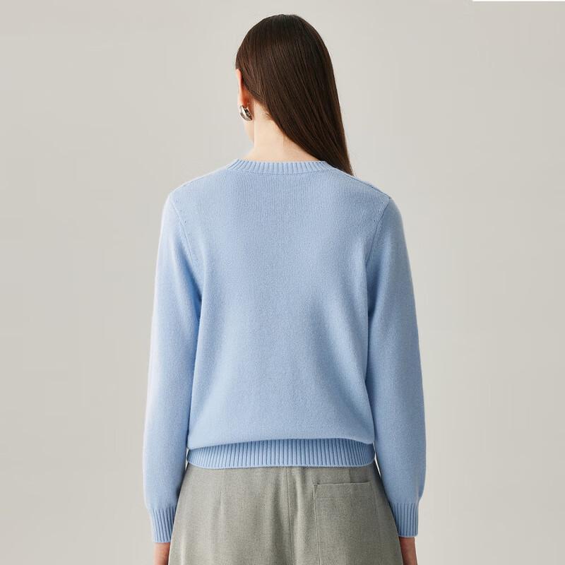 Zhaojun Women's 2025 A/W Thick 100% Cashmere Round Neck Knit Sweater