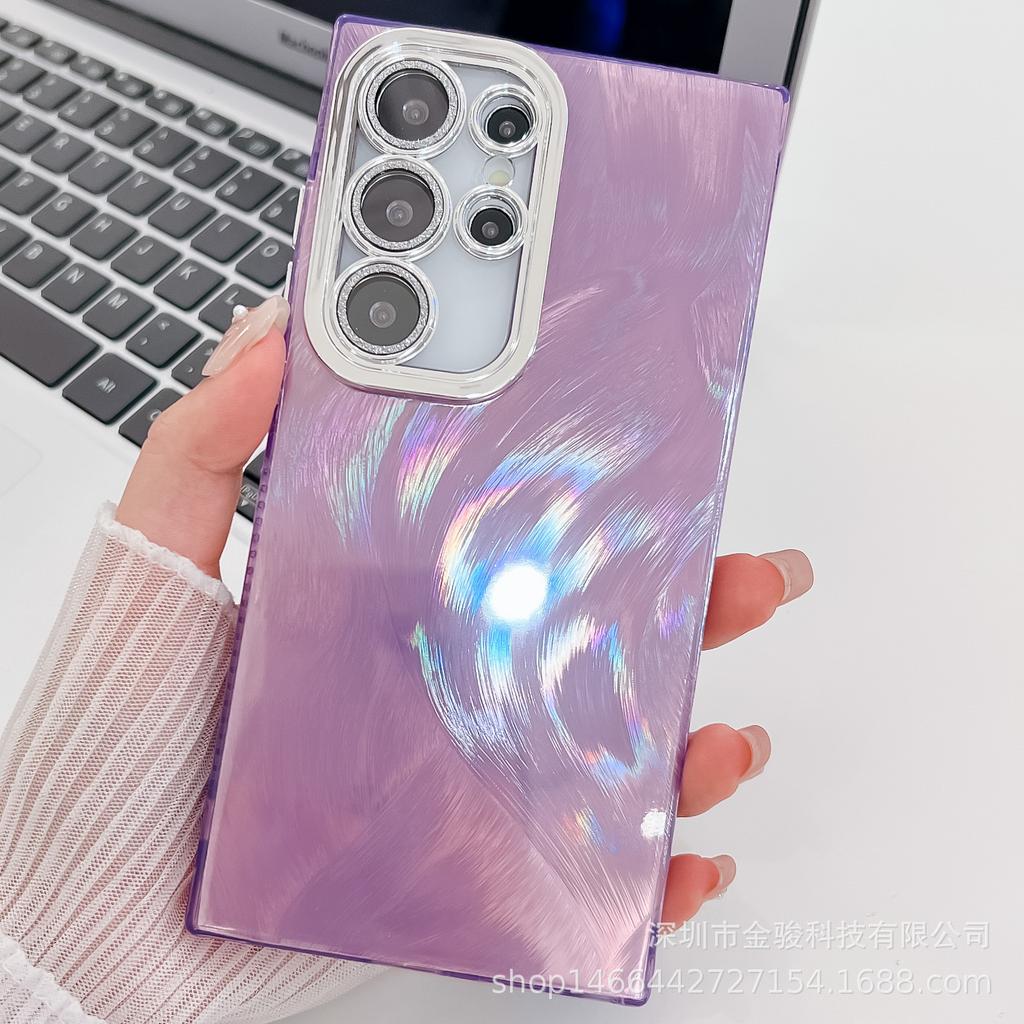 Samsung S23U Phone Case IMD Water Ripple S24U Lens Film Compatible with S25 Feather Gauze Full Coverage Anti-drop Protective Case