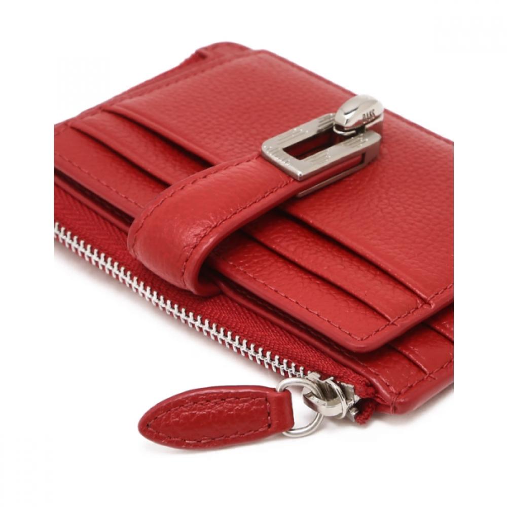 Daks Spin Cowhide Card Wallet Red Dcho6f531r2
