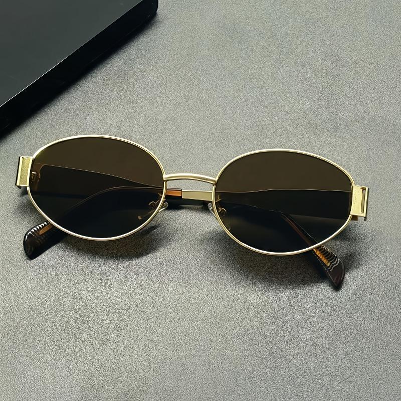 2PCS Fashionable Oval Design Glasses Are Perfect for Casual and Holiday Gifts While Retro Oval Metal